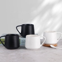 Tasse à café en céramique avec logo personnalisé noir mat 400ml gravure laser