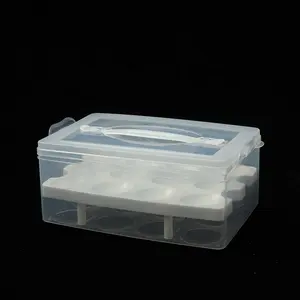 Home Portable Plastic 24 Grid Egg Storage Kitchen Crisper Storage Food Box Kids Box