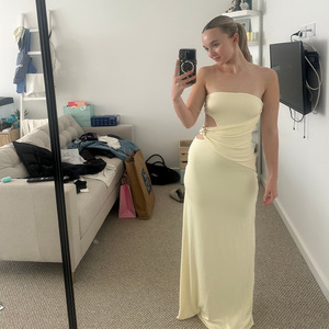 Robe longue sans bretelles pour femme, taille naturelle, découpes, moulante, pour soirée et danse - Product Image 2