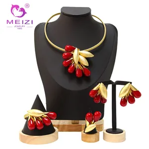 MEIZI Jewelry Necklace Bracelet Earrings Ring Jewelry Hot Selling Italian Gold Design Jewelry Sets Women Party Holiday Gifts