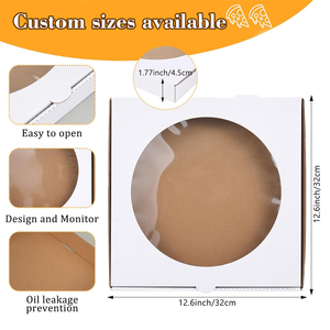 Scatole per Pizza Personalizzate in Cartone Ondulato, Resistenti, con Finestra Trasparente per Consegna a Domicilio - Product Image 2