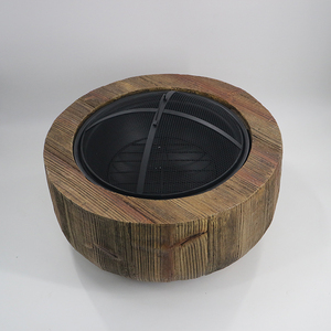 Chimenea redonda de madera sintética, tronco de árbol, tronco, tocón, mesa para fuego - Product Image 2