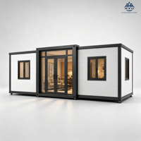 Maison conteneur préfabriquée extensible à double aile avec chambre intérieure pour villa de banlieue