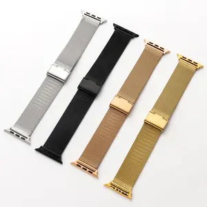 Milanese relógio de pulso, luxuoso, colorido, 45mm s8, metal, malha de cinto, pulseira de aço inoxidável para iwatch ultra 49mm