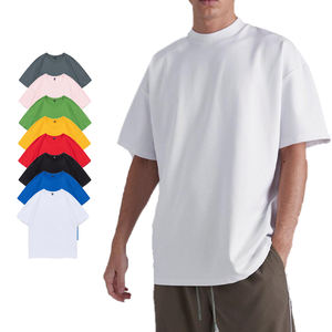 Тяжелые мужские футболки на заказ, 100% хлопковые футболки с круглым вырезом и плечами, большие размеры, стандартные футболки с логотипом на заказ - Product Image 1