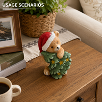 Figurine d'ours en résine personnalisée OEM ODM, peinte à la main, ornement de Noël, cadeau de fête, décoration pour la maison