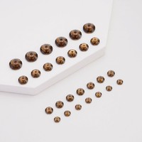 Perles de strass rustiques de 6 mm en topaze fumée et résine époxy, à dos plat, trou central, à coudre, pour pendentifs et fournitures de bijoux YAXI