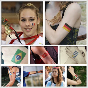 Custom2018 Copa de Europa Banderas de países Pegatina Cuerpo Impermeable Tatuaje <span class=keywords><strong>temporal</strong></span> Bandera de Brasil, Rusia, España, Ucrania Tatuaje facial - Product Image 6