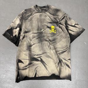 Camisetas personalizado con estampado de algodón de primera calidad 100% para hombre, ropa de calle vintage lavada teñida sucia, transpirable y sostenible - Product Image 3