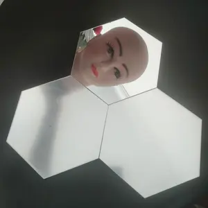 100% virgin Hexagon shaped acrylic mirror for wall decoration