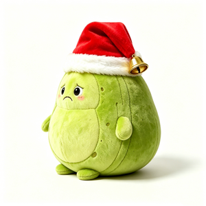 Customize Avocado stuffed <b>animal</b>, Cute avocado plushier, Holiday avocado toy, Santa <b>hat</b> avocado plush - Product Image 5