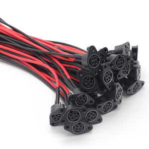 4 Pin DIN Female Socket to Red Black Crimp Terminal <b>Cable</b>, Power Harness for Electronic Equipment - Product Image 6