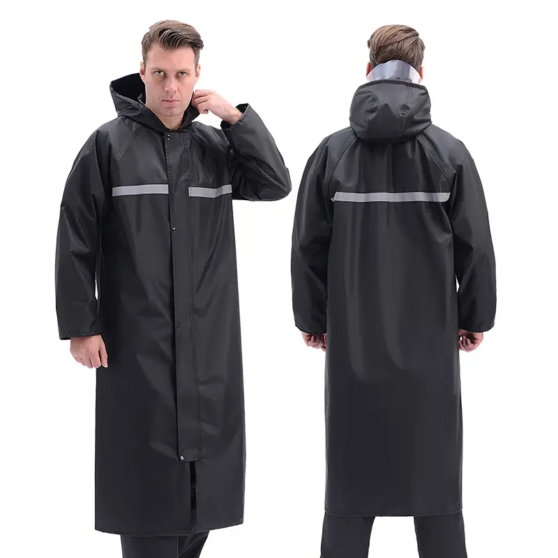 Factory Direct Sales waterproof long rain coat raincoat long nylon raincoat