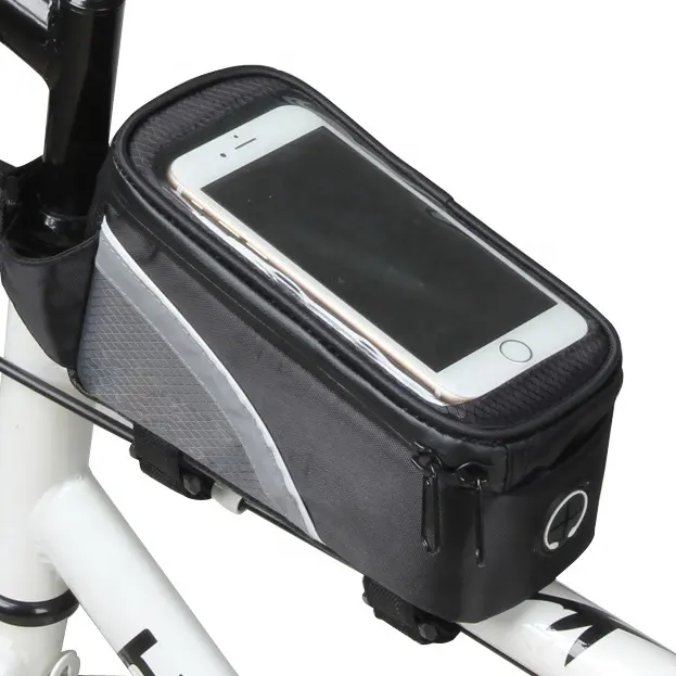 Tubo frontal à prova d'água para celular, acessórios de bicicleta para viagem e ciclismo com tela touch screen transparente