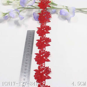 Оптовая продажа, партия, в наличии, 4,5 см, гипюр, химическая кружевная отделка, многоцветная вышивка, кружевная отделка - Product Image 3