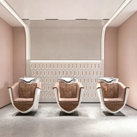 Station de travail pour salon de coiffure, mobilier de salon de beauté, design d'intérieur personnalisé pour salon de coiffure, personnalisation complète de la pièce, décoration de magasin