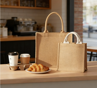 Sac fourre-tout en lin et jute personnalisé, multifonctionnel, tendance, écologique et mignon pour les mariages et les pique-niques