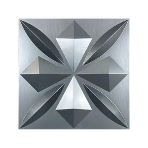 All'ingrosso argento spazzolato 3D PVC pannelli di parete leggera onda muro di mattoni adesivo per interni per camera da letto bagno esterno palestra - Product Image 1