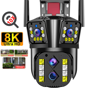 8MP 4k Máy ảnh ngoài trời Wifi PTZ ba ống kính Màn hình kép <span class=keywords><strong>zoom</strong></span> quang học <span class=keywords><strong>10x</strong></span> tự động theo dõi không thấm nước CCTV IP máy ảnh - Product Image 1