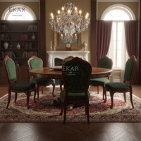Table à manger ronde EKAR Regency Sovereign |   Table de luxe de style anglais incrustée à la main |