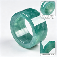 Bague pour homme en jadéite bleu glacial naturel, type A, bague en jade ciré pour homme et femme, bijoux en gros, cadeau