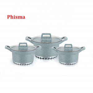 Ensemble de casseroles de haute qualité pour un usage domestique, sans PFOA, en <span class=keywords><strong>fonte</strong></span> <span class=keywords><strong>d</strong></span>'<span class=keywords><strong>aluminium</strong></span> de qualité supérieure, marbré, non toxique, antiadhésif - Product Image 2