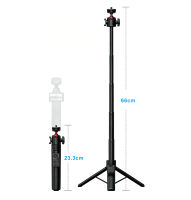COMITOK POST Perche à selfie extensible en aluminium de haute qualité avec télécommande et rotation à 360° pour Pocket 3/4/4P et caméras d'action