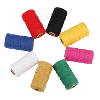 100 Meter Diameter 2Mm Banyak Warna Tersedia Putaran 100% Katun Macrame Benang Tali untuk Pembuatan Syal