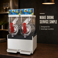 Machine à slush double, 2 réservoirs, machine à slush commerciale, machine à boissons glacées, machine à slush pour café, bar et hôtel