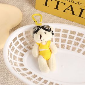 <b>Cute</b> Anime Design Light Teddy <b>Bear</b> Plush Key Ring Soft Small Stuffed Animal Toys Letterpress Printed Diving Glasses Swimwear - Product Image 3