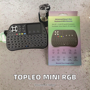 Topleo Portable RGB LED Backlit Mini <strong>Keyboard</strong> with Touchpad USB Interface Wireless Handheld <strong>Android</strong> - Product Image 2