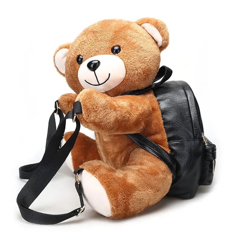 custom color cartoon teddy bear backpack Plush Plush Toy cute Cafe stuffed bag