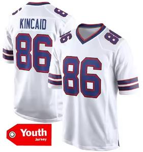 2025 Yetişkin Buffalo Forması 17 Josh Allen 40 Von Miller 86 Kincaid 4 Cook 58 Milano 0 Coleman Beyaz Futbol Kısa Kollu Dikişli - Product Image 6