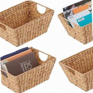 Paniers 100 paniers-cadeaux pour chiens, paniers-cadeaux pour bonbons, paniers-cadeaux pour fruits, paniers-cadeaux en rotin en forme de cœur, mini-boîtes à déjeuner, petits cubes de rangement en papier tressé et osier - Product Image 4