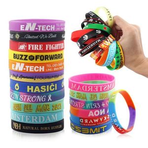 Bracelets personnalisés pas chers avec logo pour événements, imprimés par sublimation, en silicone élastique pour festivals, sans minimum de commande - Product Image 6
