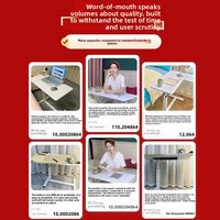 Table d'appoint moderne et portable à hauteur réglable pour ordinateur, avec roulettes, pour chevet, bureau ou canapé, en PVC