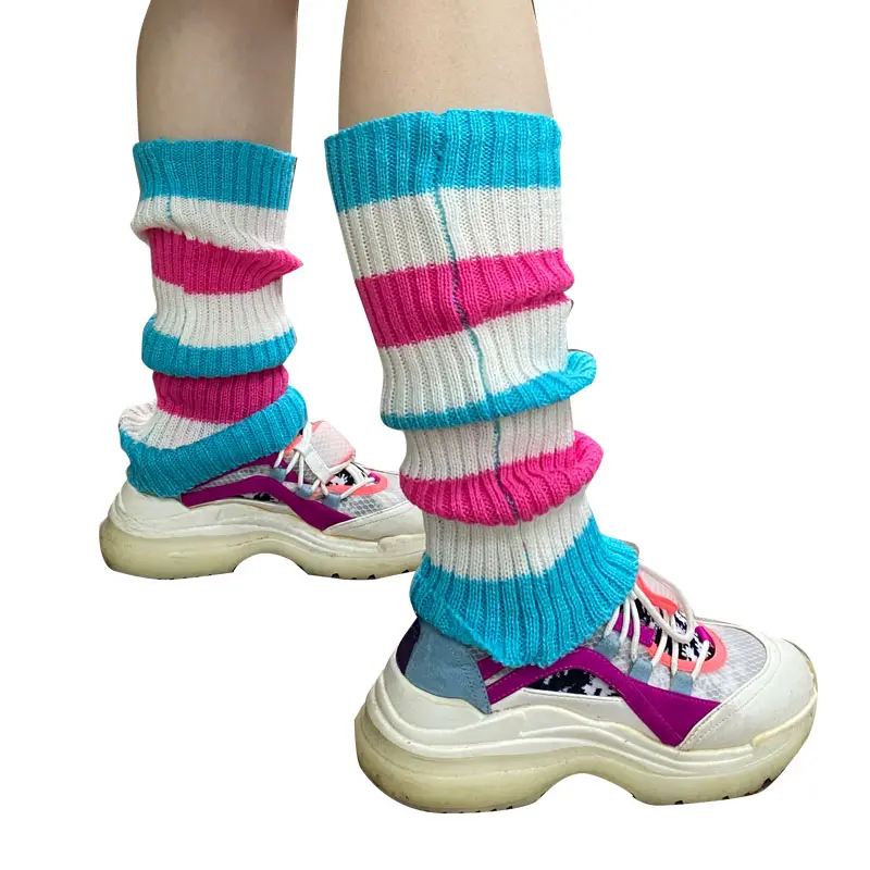 Women Knit Winter Leg Warmers Loose Sock Girls Knee Stockings Leggings Solid color Knit Long Socks
