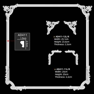 Moulures <span class=keywords><strong>de</strong></span> meubles en polyuréthane durables, sculptées en forme <span class=keywords><strong>de</strong></span> fleurs, décoratives, intérieures, plates, <span class=keywords><strong>pour</strong></span> villa, hôtel - Product Image 2