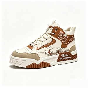 Premium Men's Casual Shoes <strong>Waterproof</strong> High Top Sneakers Breathable Mesh Walking Shoes Durable PVC Sole Fashion <strong>Trainers</strong> - Product Image 3
