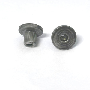 Tuerca en T de Acero al Carbono Niquelada con Cabeza Plana Moleteada, Tuerca Remachable Roscada de 7mm de Ancho, Grado A - Product Image 1