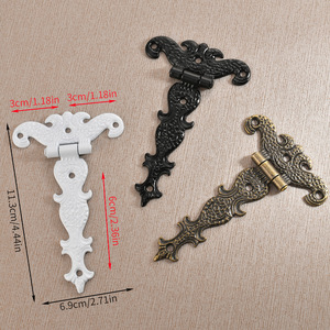 Platinum Link Retro Furniture Hinges Zinc Alloy 105 Degree Opening 4 Holes Per Leaf <b>Antique</b> Bronze Finish For Wooden Boxes - Product Image 2