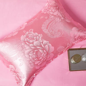 Bộ Sưu Tập Hoa Phong Cách Châu Âu Sang Trọng Lụa Màu Hồng Nhạt Như Khăn Trải Giường Đám Cưới Satin Bộ Đồ Giường Bộ Đồ Giường Jacquard - Product Image 2