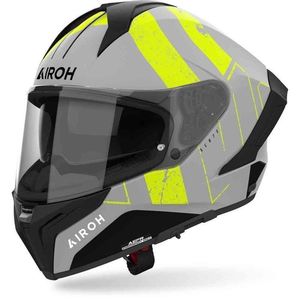 Casco Integrale Airoh Matryx Bianco Giallo in Fibra Composita S per Moto - Product Image 1