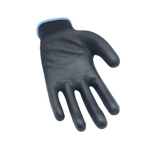 Guantes de Trabajo de Seguridad con Recubrimiento de Palma de <span class=keywords><strong>PU</strong></span> Negro, Guantes Industriales de Protección Laboral para Jardín, Guantes Antiestáticos - Product Image 3