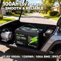 Baterai LiFePO4 12.8V 12V 100Ah Deep Cycle Pengganti untuk Aki Timbal Asam Surya RV Kelautan