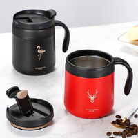 Gobelet isotherme en acier inoxydable personnalisé avec logo, 350 ml, à double paroi, avec poignée, pour le café, l'eau et le thé