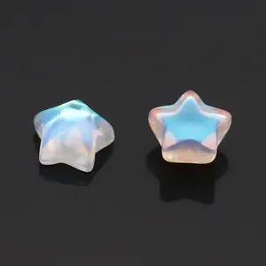 Üretici gevşek taşlar yıldız şekli Cabochon düz geri mavi renkli aytaşı taşlar
