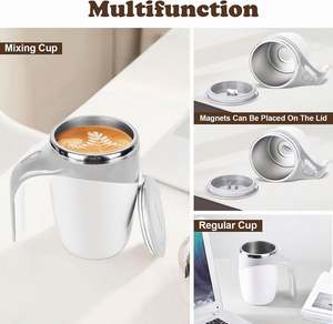 2025 Upgrade <b>Reusable</b> Coffee <b>Mug</b> Rechargeable Electric Self Stirring Coffee <b>Mug</b> Rotatable Metal Coffee <b>Mugs</b> High Speed Mixing - Product Image 2