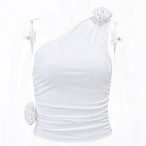 Abbigliamento Femminile, T-Shirt Estiva Floreale Sexy con Schiena Scoperta, Top Corto Senza Maniche per Donne - Product Image 6