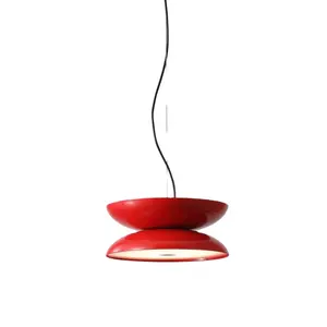 Modern luxury steel red hanging lamp decorative led pendant light for dining room